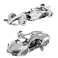 MoTu 2pcs 3D Metal Puzzle Hyper Sport Vehicle + Formula car F101 Model Kits DIY 3D Laser Cut Jigsaw Toys I31126 I21120