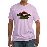Fitted T-Shirt Cute Little Lady Bug Sitting on a Clover - Pink, 2X