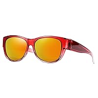 SHEEN KELLY Oversized Polarized Fit Over Sunglasses Women Men TR90 Mirrored Over Glasses Cat Eye Driver Goggles