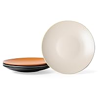 Dinner Plates, 10.7 Inch Reactive Glaze Ceramic Plates, Microwave, Dishwasher Safe Stoneware Round Dessert Salad Plates Set of 4，Modern Stoneware Dishes,Gift. - Assorted Colors (classic solid color)