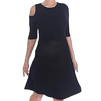 Womens Cut-Out Ribbed Shirtdress Black S