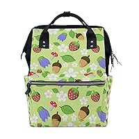Diaper Bag Backpack Forest Floral Pattern Casual Daypack Multi-Functional Nappy Bags