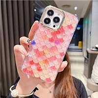 Luxury Rainbow Fish Scale Leopard Print Shell Pattern Case for iPhone 12 11 13 Pro Max XR XS X 6 8 7 Plus SE Soft Silicone Cover,A01,for iPhone 13Pro Max