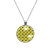 Ocean Dolphin Yellow Nautical Pendant Chain Necklace Stainless Steel, Elegant Necklace Fashion Jewelry Gift for Women Men Girls