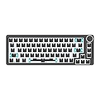 GK GAMAKAY LK67 65% RGB Modular DIY Mechanical Keyboard, 67 Keys Hot Swappable 3pin/5pin Switch, Programmable Triple Mode Bluetooth 5.0/USB-C Wired/2.4GHz Wireless Customized Keyboard Kit (Black)