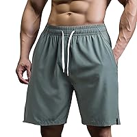 Mens Running Shorts with Pockets Athletic Workout Casual Shorts Loose Elastic Waist Drawstring Trunks Activewear