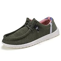 Men's Slip-On Casual Loafers Comfortable and Breathable Lace up Canvas Shoes Lightweight Orthopedic Walking Shoes Fashion Driving Flat Shoes