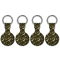 Camo Lizard Pattern Airtag Holder Protective Silicone Airtag Case with Keychain Anti-Scratch Airtag Tracker Cover 4PCS