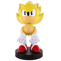 Exquisite Gaming: SEGA: Super Sonic - Original Mobile Phone & Gaming Controller Holder, Device Stand, Cable Guys, Sonic The Hedgehog Licensed Figure