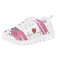 Boy Girl Fashion Sneakers Running Shoe Sport Athletic Walking Shoe for Little & Big Kids White Sole,US 11
