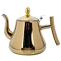 BESTOYARD 35 Oz Stainless Steel Teapot Coffee Pot for Camping Pitcher with Lid Camping Water Jug Whistling Kettle Gold Large Capacity Tea Pot Stainless Steel Water Jug Hotel Supplies Cold Water