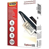 Fellowes A6 Laminating Pouches, Gloss, 250 Micron (2 x 125 Micron), Pack of 100