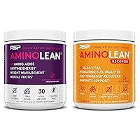 AminoLean Pre Workout Energy (BlackBerry Pomegranate 30 Servings) with AminoLean Recovery Post Workout Boost (Blood Orange 30 Servings)