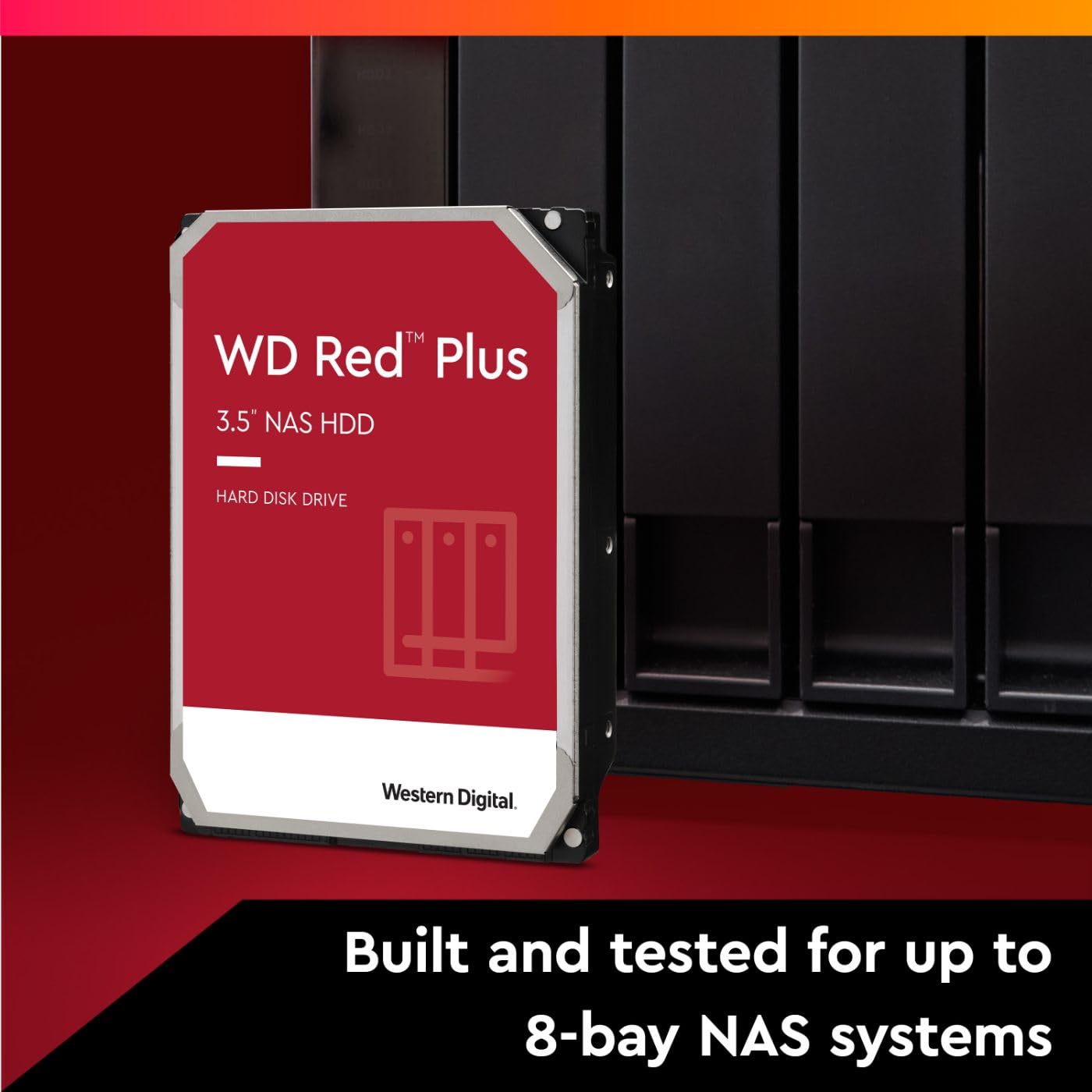 Western Digital 10TB WD Red Plus NAS Internal Hard Drive HDD - 7200 RPM, SATA 6 Gb/s, CMR, 256 MB Cache, 3.5