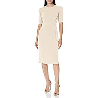 Donna Morgan Women's Sleek and Sophisticated Workwear Crepe Dress Office Career Desk to Dinner Occasion Guest of, Horn, 16