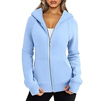 Trendy Queen Womens Zip Up Hoodies Fleece Jackets Sweatshirts Fall Outfits Sweaters With Pockets Winter Y2k Clothes