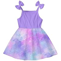 Idgreatim 2-7T Toddler Girls Summer Dress Cute Bowknot Strap Dresses Casual Sleeveless Sling Sundress