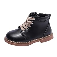 Boots for Girls for 13 Years Old Boys And Girls Ankle Boots Non Slip Lace Up Side Zipper High Girls Riding Boots Size 8