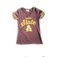 NCAA Arizona State Women's V-Neck T-Shirt, Yellow/Bittersweet, XL/TG