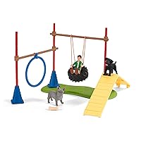 Schleich Farm World, Farm Toys for Girls and Boys Ages 3-8, 14-Piece Playset, Puppy Agility Training at the Dog Park