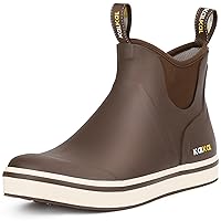 Deck Boots for Men, Waterproof Men's Rain Boots, Saltwater Fishing Booties Rubber Ankle Rain Boots With High Traction (Size 7-14)