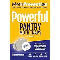 Powerful Pantry Moth Traps Pack of 6 | Moth Killer with Pheromones | Kitchen Moth Trap for Your Home | Maximum Pheromone Dispersal | No Odor
