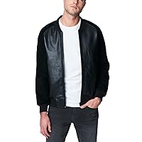 [BLANKNYC] mens Mens Faux Suede and Leather Bomber Jacket, Comfortable & Casual CoatFaux Leather Jacket