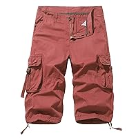 Mens Shorts Summer Workout Shorts Casual Drawstring Elastic Waist Basic Shorts Breathable Trunks Cargo Shorts