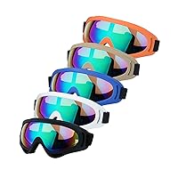 Motorcycle Goggles - Glasses Set of 5 - Dirt Bike ATV Motocross Anti-UV Adjustable Riding Offroad Protective Combat Tactical Military Goggles for Men Women Kids Youth Adult