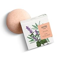 Sprig by Kohler Clary Sage + Patchouli Bath Bomb, Hypoallergenic, Made with Natural Botanicals & Premium Skincare Ingredients (Shea Butter, Coconut Oil, & Kaolin Clay) to Clarify and Energize - Focus
