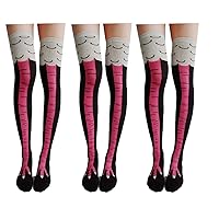 3 Pair Chicken Leg Socks for Women Chicken Feet Socks Funny Knee-High Chicken Paws Feet Socks Womens Novelty Socks
