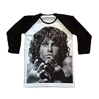 Unisex Jim Morrison Raglan Baseball T-Shirt 3/4 Sleeve Mens Womens