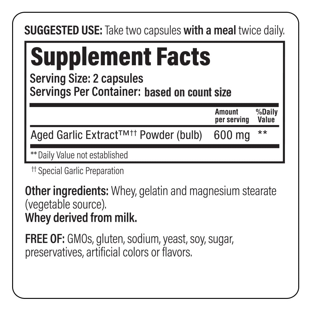 Kyolic Aged Garlic Extract Formula 100, Original Cardiovascular, 100 Capsules (Packaging May Vary)