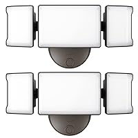 Olafus 60W Flood Lights Outdoor 2 Pack, Switch Controlled LED Security Lights 6000LM, 6500K Outside Floodlight, IP65 Waterproof Exterior Light Fixture for House, Yard, Garage, Wall/Eave Mount Brown