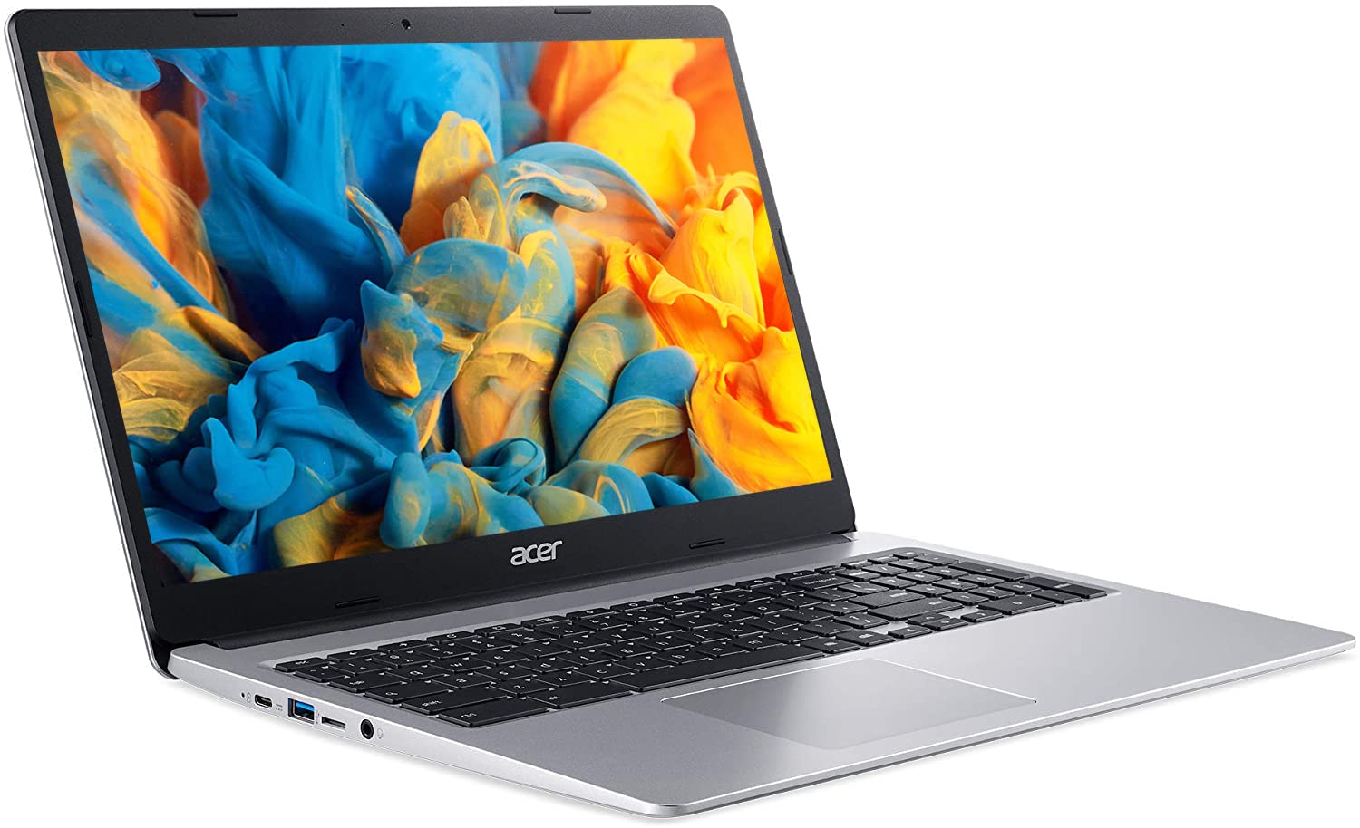 Acer 2022 15inch HD IPS Chromebook, Intel Dual-Core Celeron Processor Up to 2.55GHz, 4GB RAM, 32GB Storage, Super-Fast WiFi Up to 1300 Mbps, Chrome OS-(Renewed) (Dale Silver)