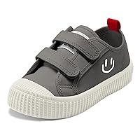 Toddler Shoes for Boys & Girls, Canvas Velcro Sneakers with Candy-Colored Sole Size 6-14