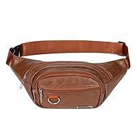 PU Leather Belt Large Capacity Multi-layer Waterproof Waist Chest Bag Cash Bag