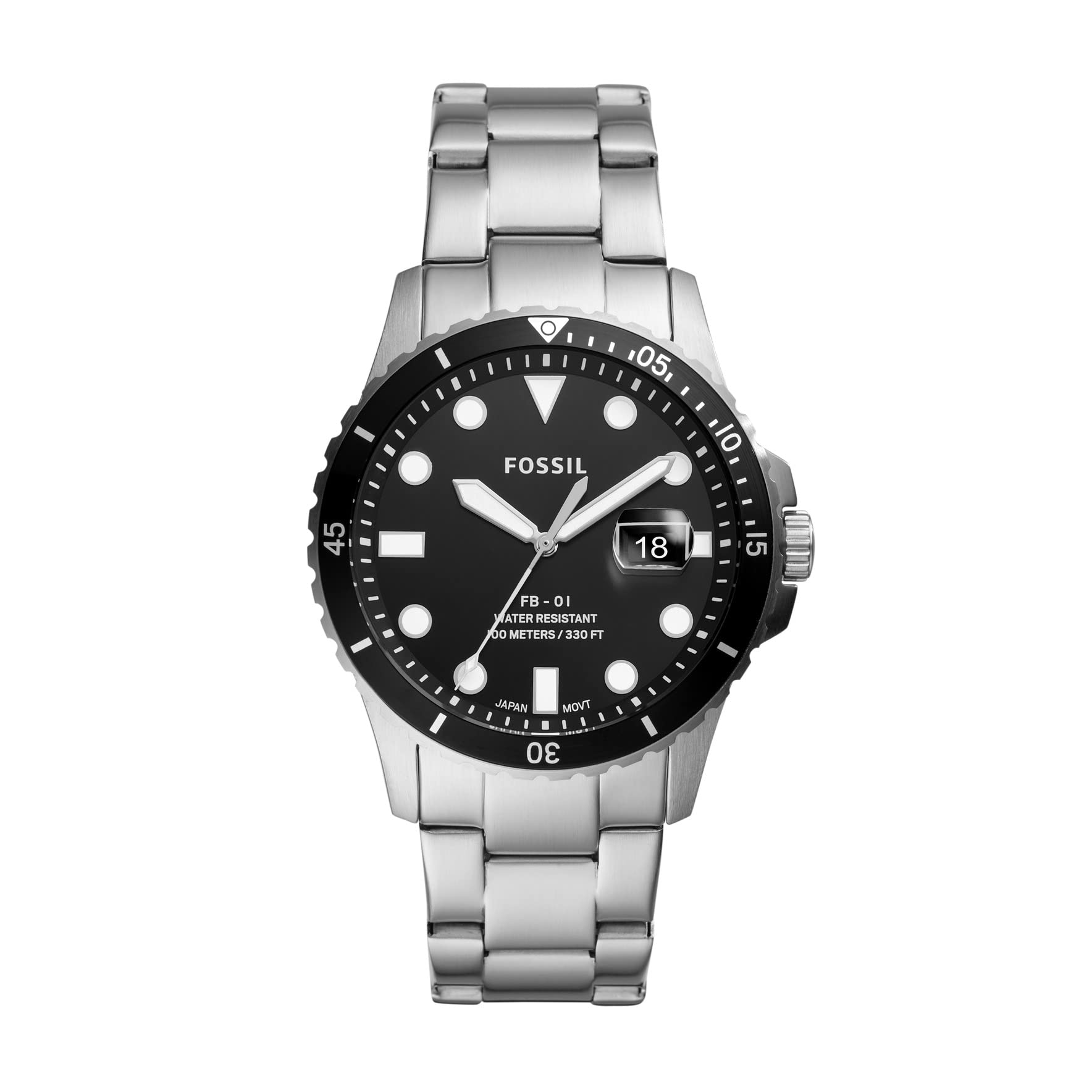 Fossil FB-01 Men's Dive-Inspired Sport Watch with Stainless Steel Bracelet Band