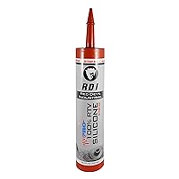 Red Devil 08090I RD PRO 100% Heat Resistant RTV Silicone Sealant, A Water-Proof and Weatherproof Adhesive For High-Heat Use, 10.1 oz. Tube, Red, 1-Pack