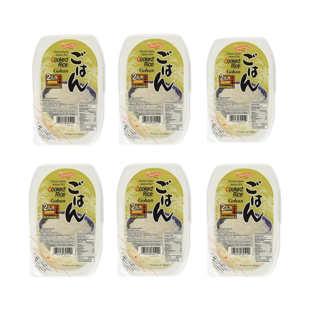 Shirakiku Instant Cooked Rice 7.05oz - Pack of 6