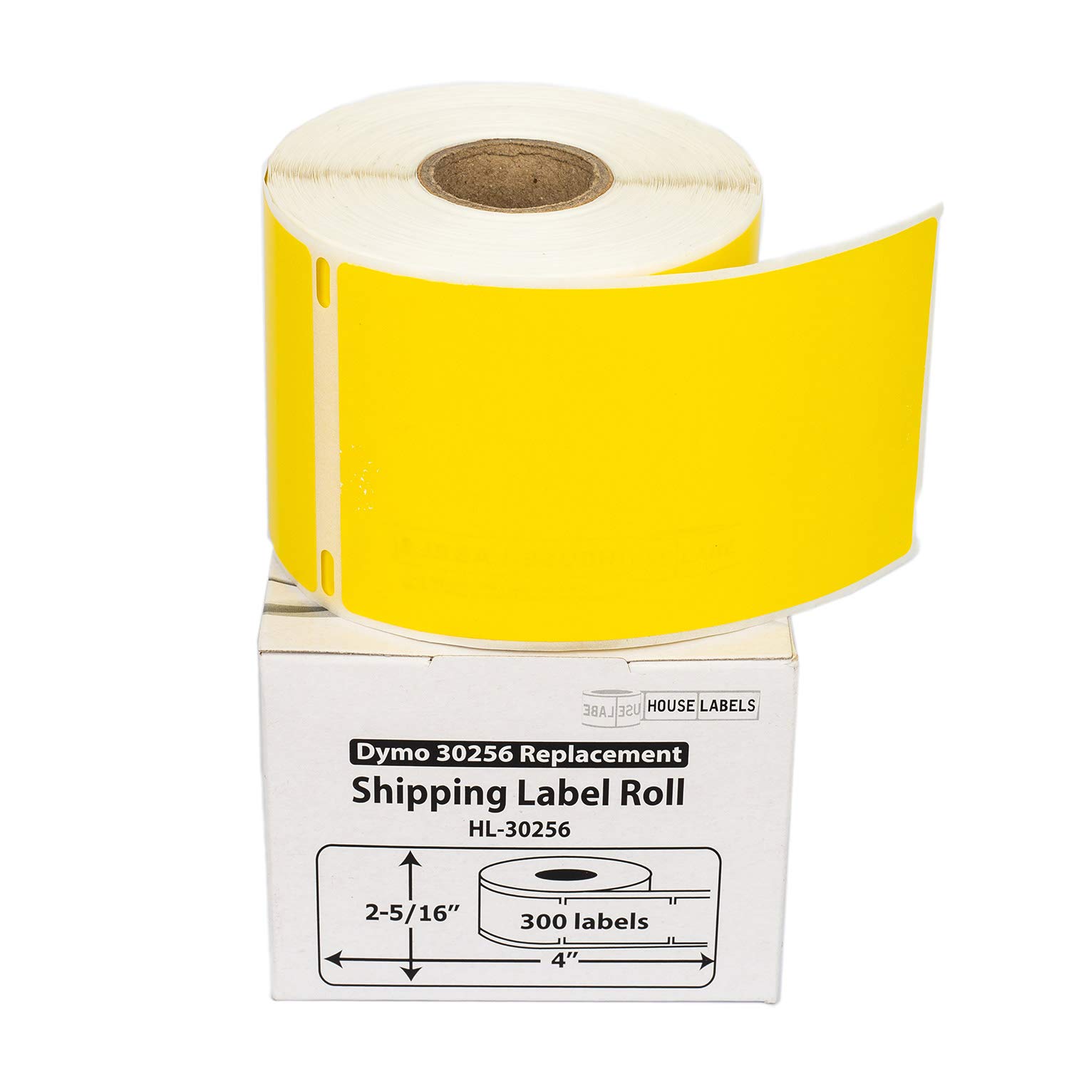 HOUSELABELS Compatible DYMO 30256 Yellow Shipping Labels (2-5/16" x 4") Compatible with Rollo, DYMO LW Printers, 50 Rolls / 300 Labels per ...