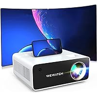 Native 1080P Video Projector with WiFi and Bluetooth, WEWATCH 18500L Outdoor Movie Projector with 120 inch Screen, 4K Ultra HD Supported, Max 450