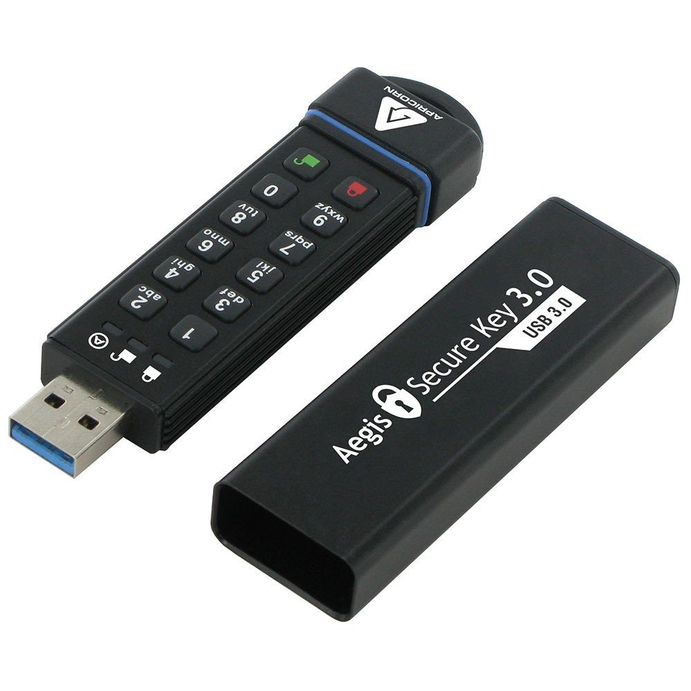 Apricorn 120GB Aegis Secure Key FIPS 140-2 Level 3 Validated 256-bit Encryption USB 3.0 Flash Drive (ASK3-120GB)