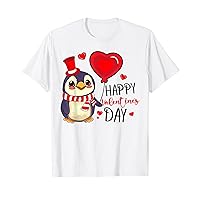 Penguin Happy Valentines Day Graphic Funny Cute T-Shirt