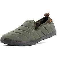 Men's SKI Loafer Slippers with Comfort Memory Foam, Slip On Indoor Outdoor House Shoes