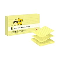 Post-it Dispenser Pop-up Notes, 3x3 in, 6 Pads, Canary Yellow, Clean Removal, Recyclable