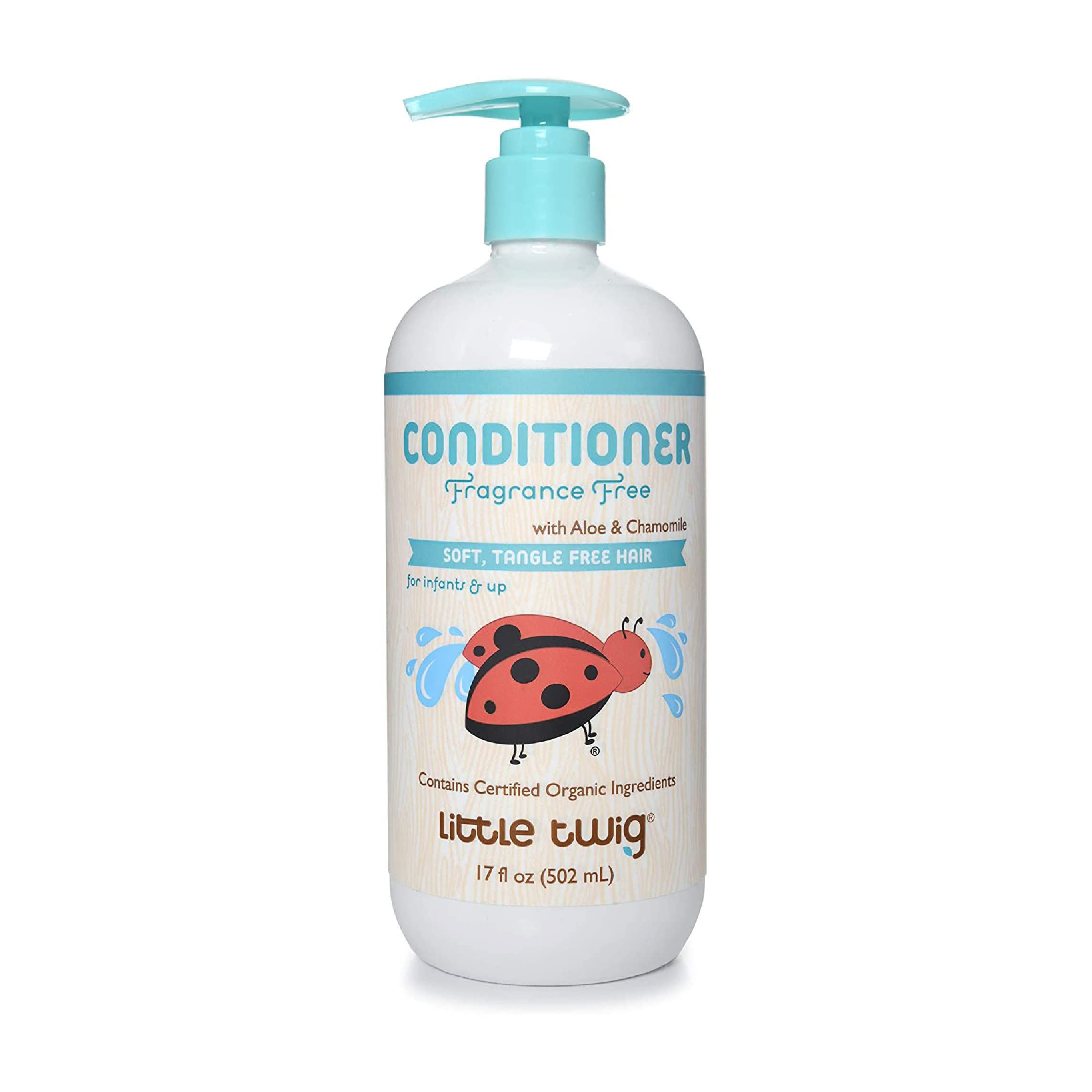 Little Twig Hair Conditioner, Natural Conditioner with Plant Derived Formula, Contains Essential Oils and Extracts, Suitable for Whole Family, Fragrance-Free, 17 fl oz.