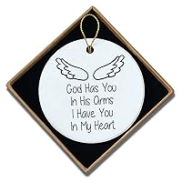 miscarriage Gifts for Mothers Memorial Gifts for Loss of Baby God Has You in His Arms I Have You in My Heart Ornament Keepsake Sign Round Plaque Bereavement Get Well Gifts for Women After Surgery