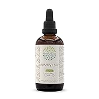 Bilberry Fruit B120 Alcohol-Free Herbal Extract Tincture, Concentrated Liquid Drops Natural Bilberry (Vaccinium Myrtillus) Dried Fruit 4 fl oz
