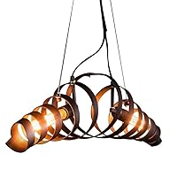 Simple Industrial Style Chandelier European and American Retro Pendant Hanging Lamp Metal Spiral Chandelier Style Ceiling Light 2X E27 / E26 Vintage Suspension Light Lighting Device